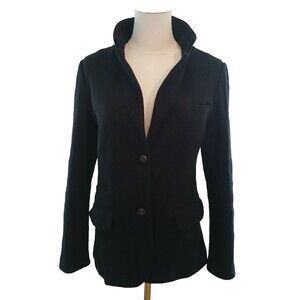 525 America Black Cotton Wool Blend Dickey Blazer Jacket Women's Small Office